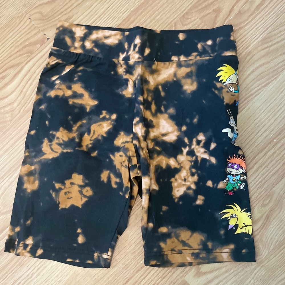 Bleach cycling shorts with 90s Nickelodeon characters